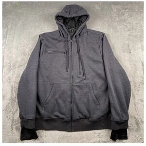 Baubax Hoodie Mens Small Grey Full Zip Jacket Travel‎ Hidden Pockets  Unisex